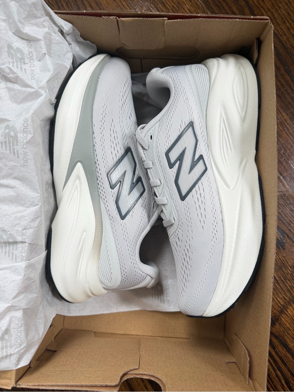 New Balance Women's Light Gray and White Running Shoes
